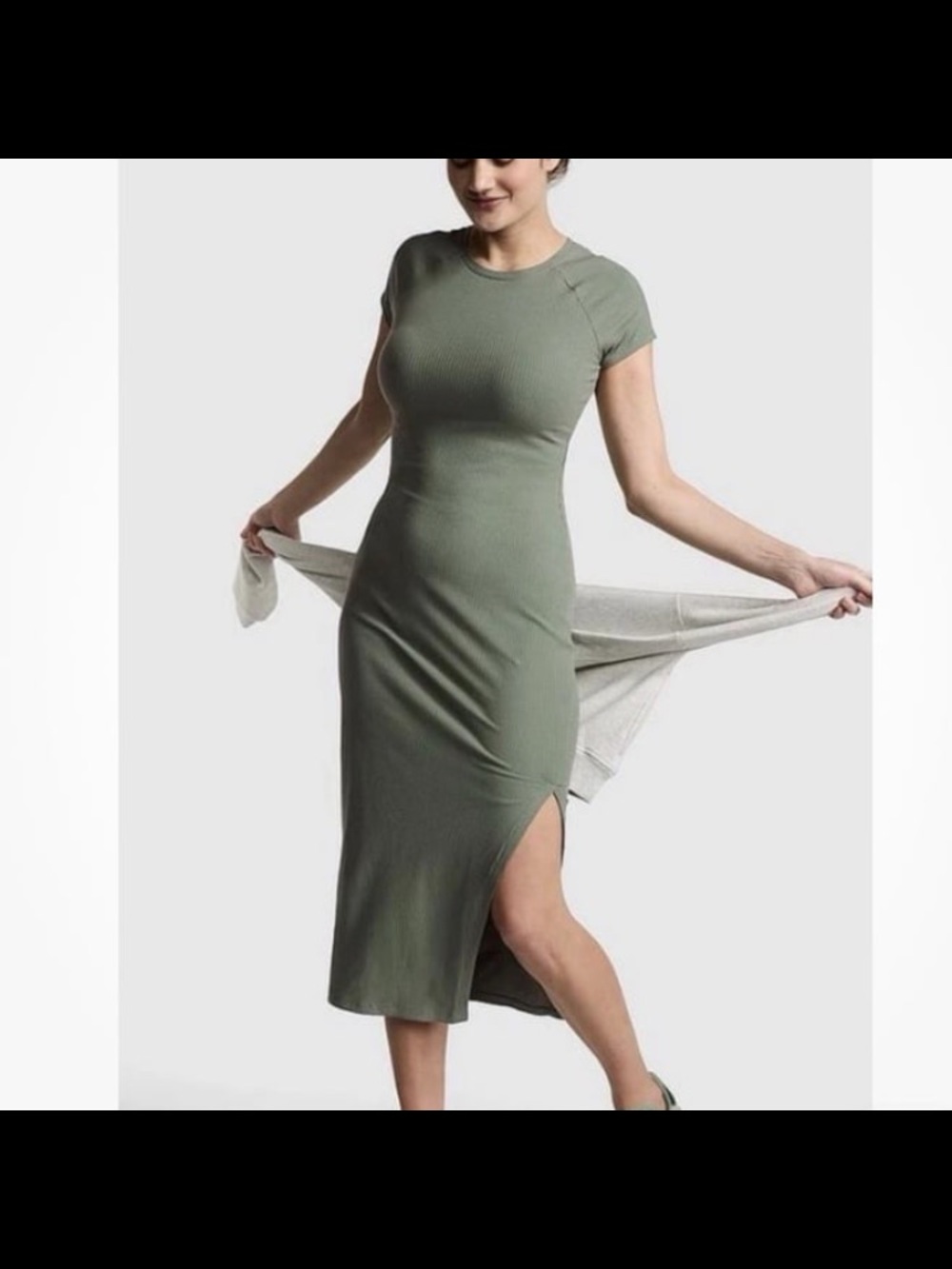VS PINK Ribbed Contour MIDI Dress